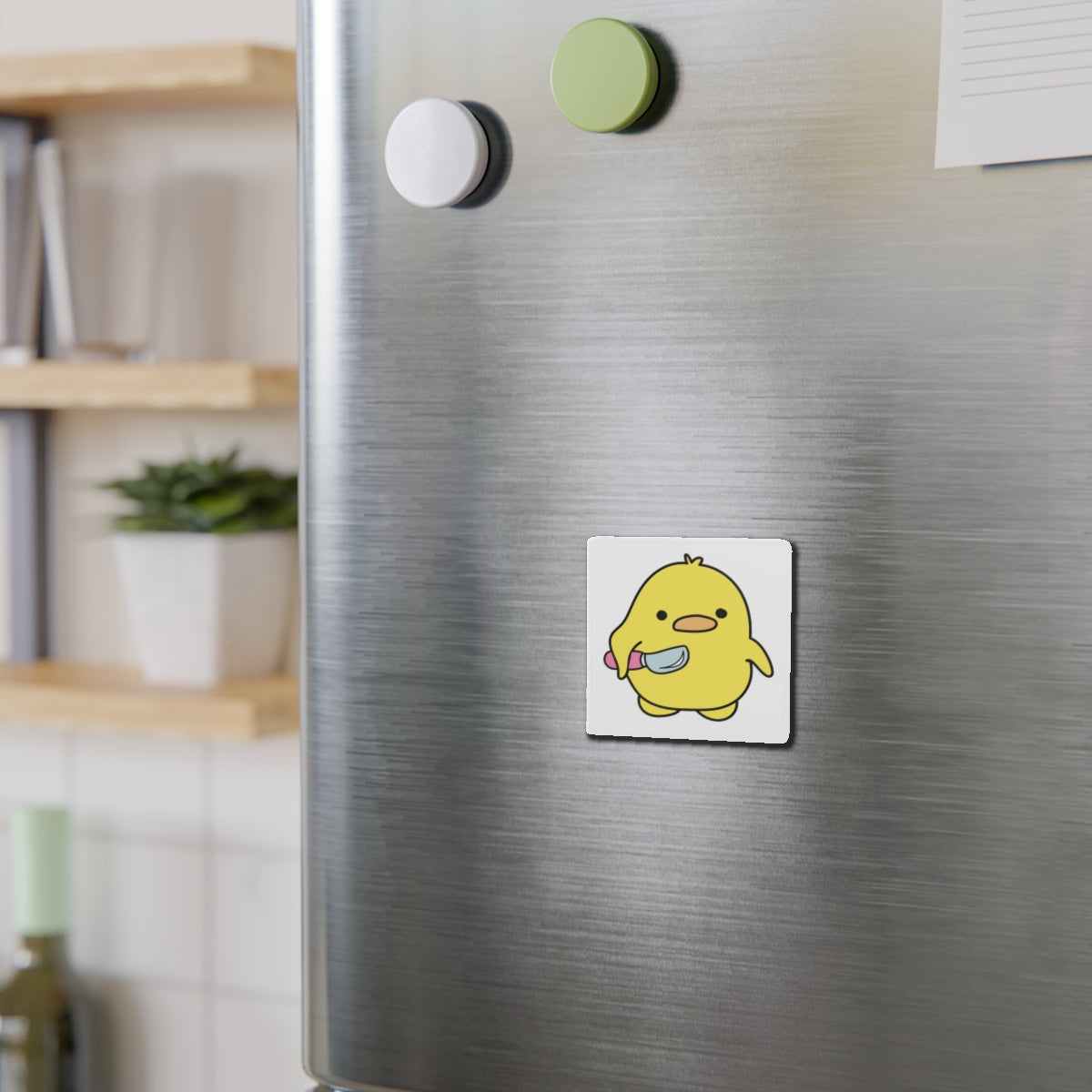 Funny Magnet-cute chicken with knife