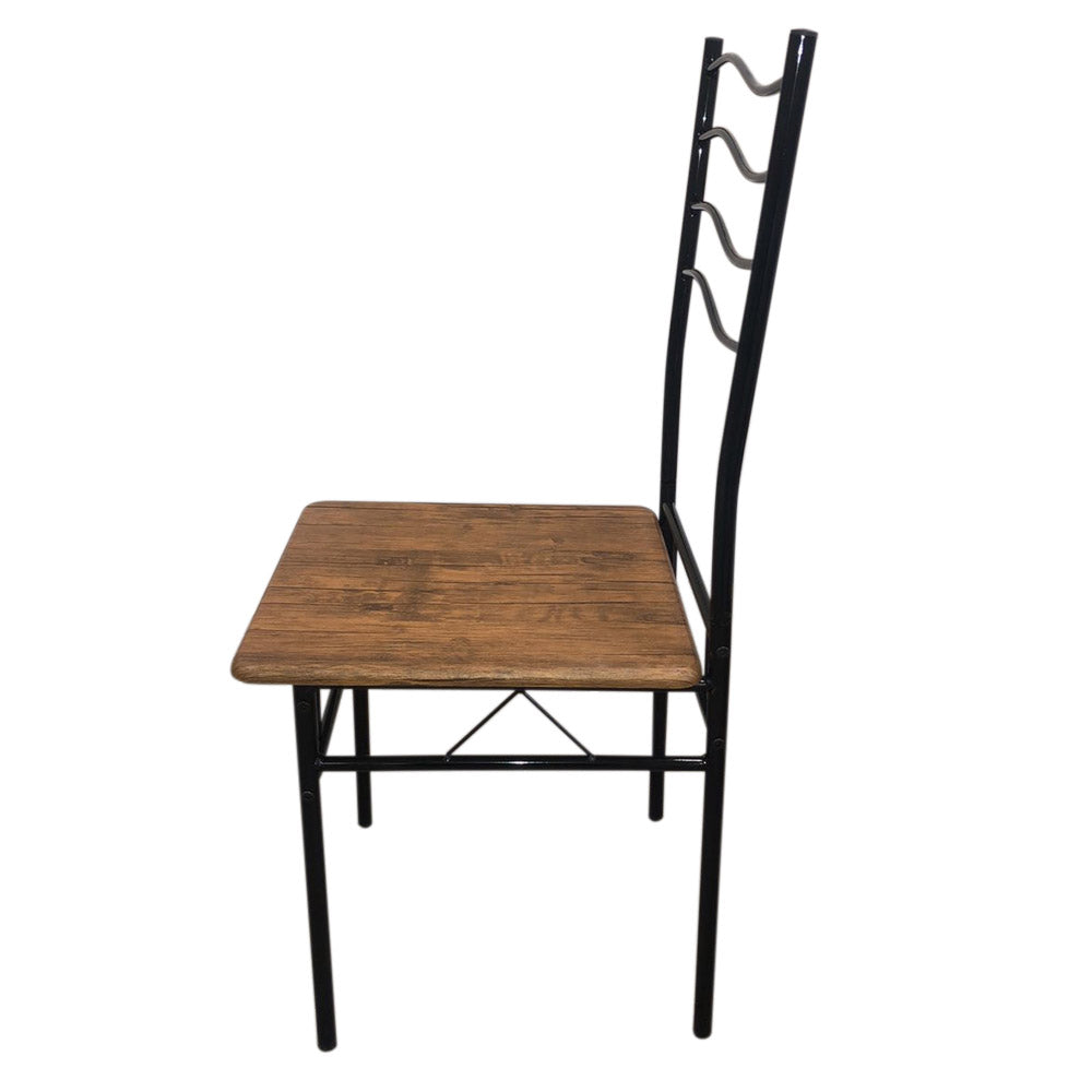 Metal frame dining table with 4 chairs